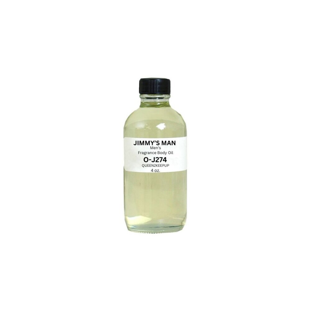 Jimmy's Man For Men Aroma Inspired Fragrance Body Oil 4 oz Glass Bottle